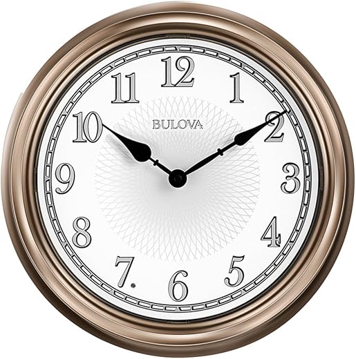 Bulova C4826 Light Time Wall Clock, Champagne