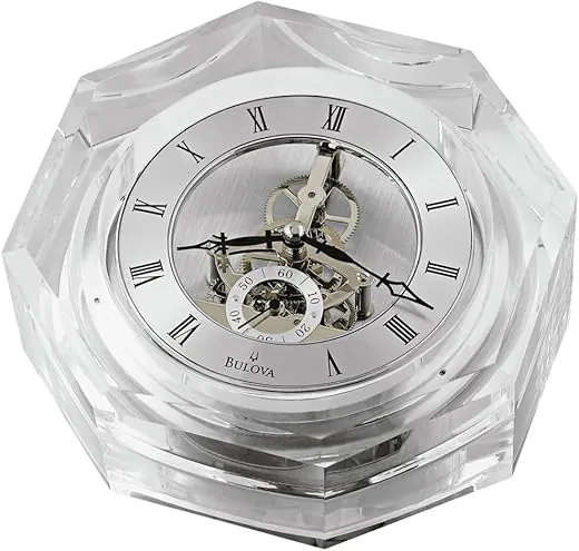 Bulova Centura Octagonal Crystal Desk Clock