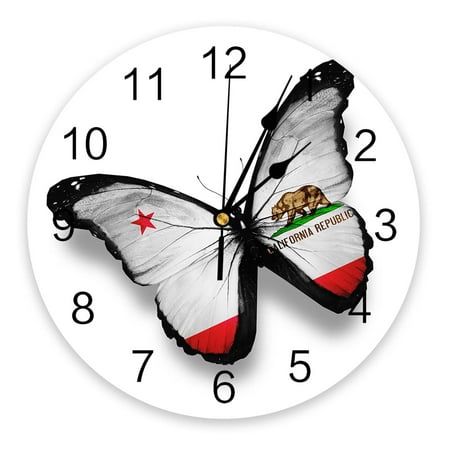 Butterfly Brown Bear Flag Wall Clock Modern Design Living Room Decoration Kitchen Silent Clock Home Decor