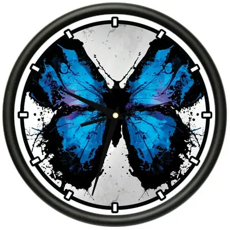 Butterfly Splash Design Wall Clock | Precision Quartz Movement | Décor For School Class Office Bedroom Decoration