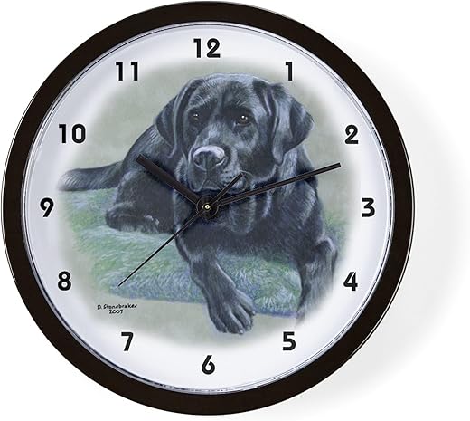 CafePress Classic Black Lab Unique Decorative 10" Wall Clock