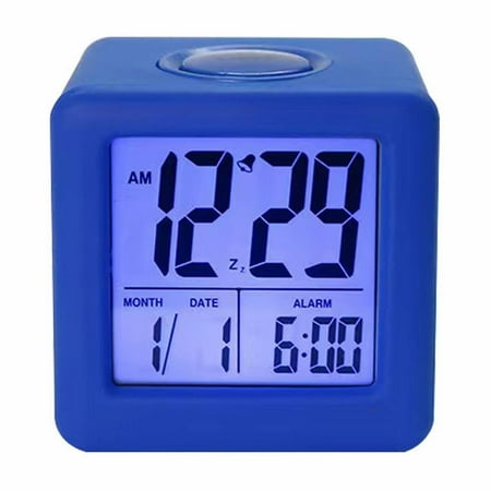 Cagnkofi Digital Alarm Clock, Digital Large Display Alarm Clock with Time-Date-Alarm Snooze, LED Night Glowing Cube Alarm Clock Nightlight for Bedroom, Easy to Set, Battery Powered