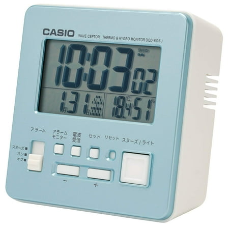 CASIO alarm clock radio wave blue digital temperature humidity calendar display DQD-805J-2JF