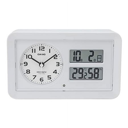 CASIO (Casio) alarm clock radio wave white analog snooze with light automatic lighting TTM-170NJ-7JF