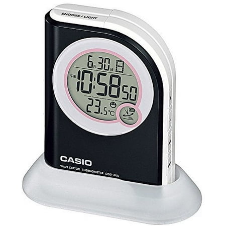 Casio high brightness LED light (flashlight function) with temperature display radio wave digital clock DQD-410J-1JF