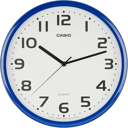 Casio IQ-24-2JF Blue Analog Standard Step Second Hand Wall Clock