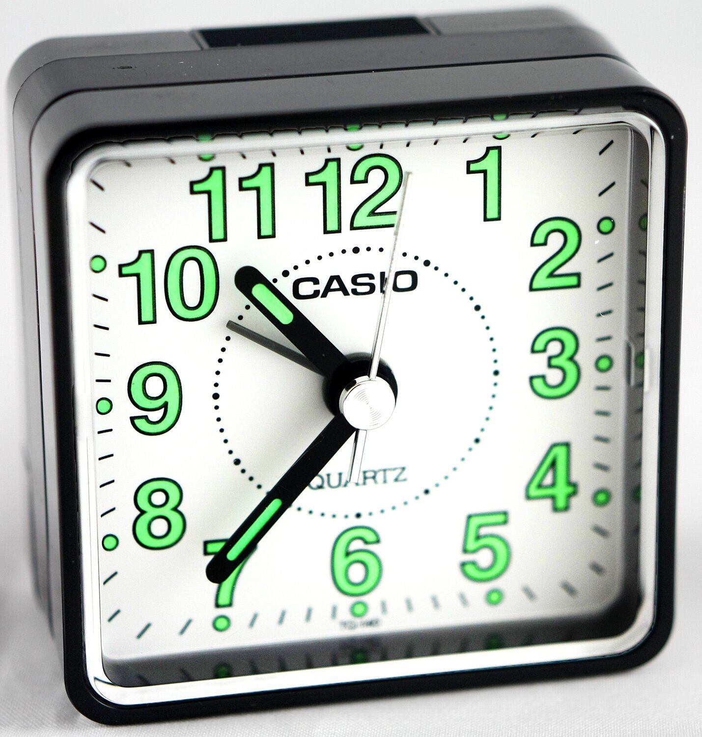 Casio TQ140-1B Travel Desk Quartz Alarm Clock Neobrite Resin Case w Battery New