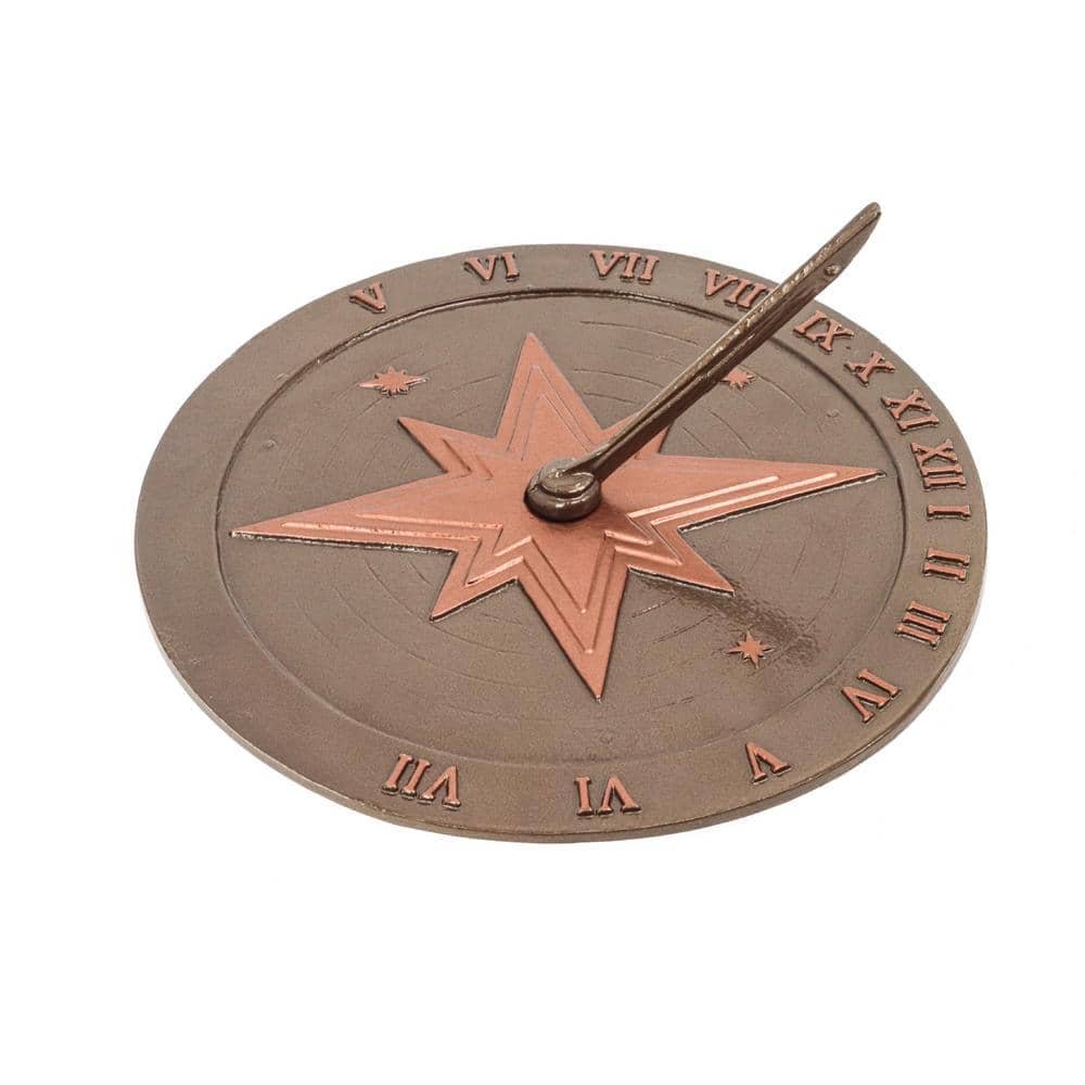 Cast Metal Roman Sundial - Antique Copper