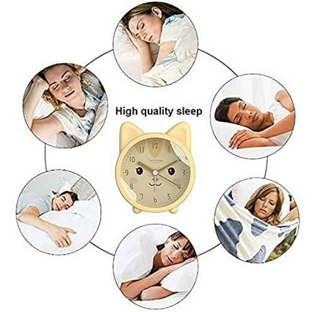 Children Cute Animal Dog/Cat Alarm Clock Silent Non Ticking Silicone Clock Night Li[1294]