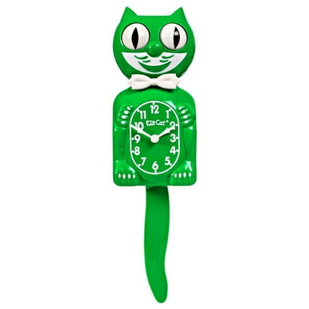 CLASSIC GREEN KIT CAT CLOCK 15.5 Free Battery USA MADE Official Kit-Cat Klock