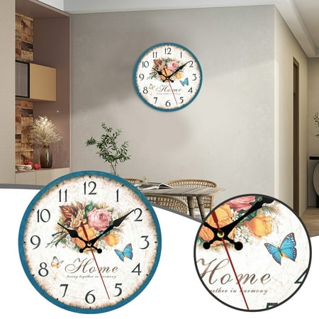 Clock Alarm Clock Digital Timers For Cooking European Style Retro Vintage Clock 12 Inch Silent Non Ticking Battery Operated Home Wall Clocks For Living Room Bedroom Kitchen