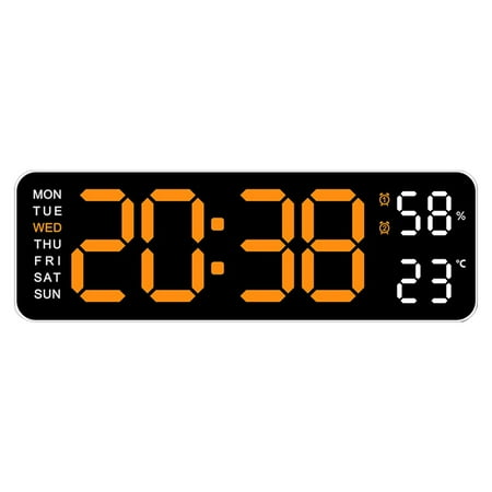 Clock Electronic Clock Simple And Multifunctional Rectangular Large Font Alarm Clock Hanging And Standing Clock Multi-color