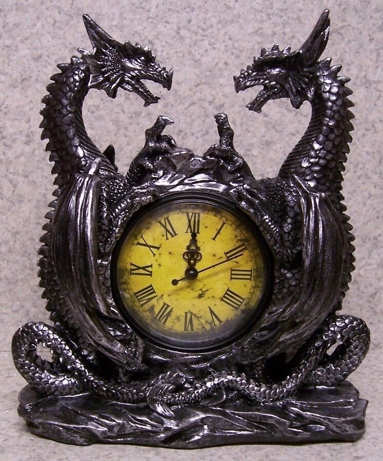 Clock Medieval Dragon Star table shelf fireplace mantel desk NEW