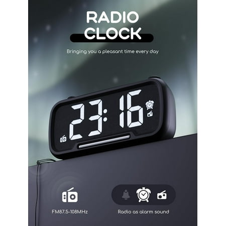 Clock Radio, Bluetooth Alarm Clock With Night Light For Kids/Teens/Seniors, Digital[2196]