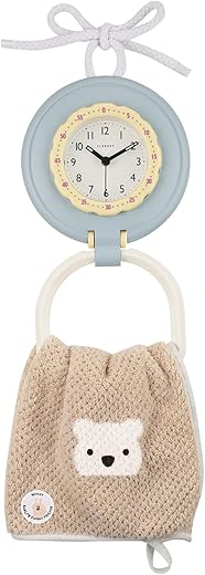 CLXEAST Waterproof Outdoor Indoor Kid's Bathroom Shower Wall Clock,Silent Non Ticking Battery Operated Small Table Desk Clocks for Living Room Decor,Stonewash Blue (White Rope Included)