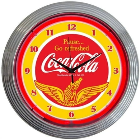 COCA-COLA WINGS NEON CLOCK – 8CCWNG