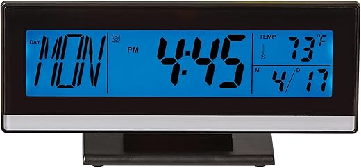 Collections Etc Sleek Light Up LCD Cordless Digital Clock