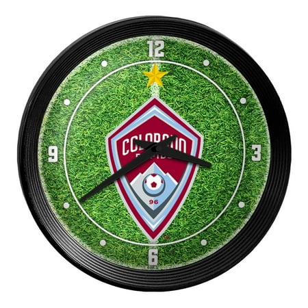 Colorado Rapids 15 Ribbed Frame Field Wall Clock