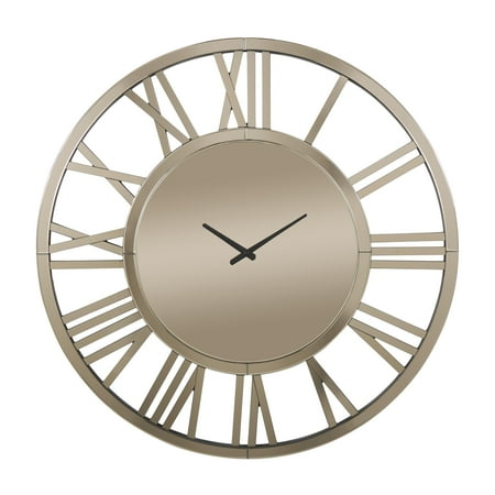 CosmoLiving by Cosmopolitan 40 Gold Glass Mirrored Wall Clock