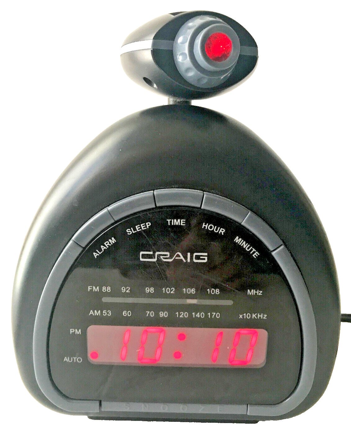 CRAIG PROJECTION AM/FM CLOCK RADIO MOD. 45354- SCARCE? - TESTED- SEE VIDEO CLIP