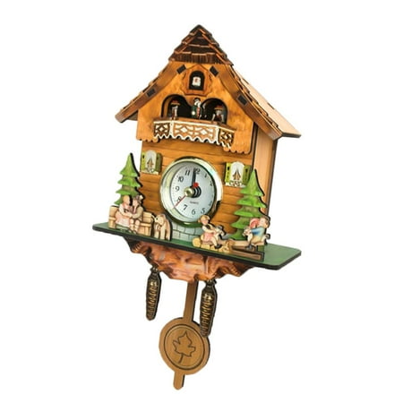 Creative Cuckoo Clock Carved Battery-operated Clock Wooden Handcrafted Clock , B B