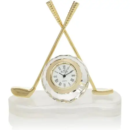 Crystal & Glass Mini Golf Set Clock, Glass