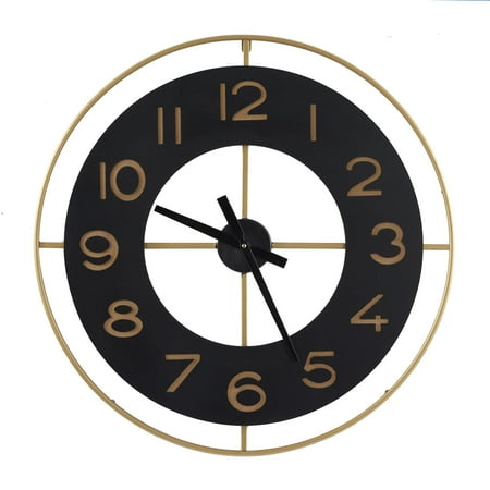 DecMode 28 Gold Metal Wall Clock with Gold accents