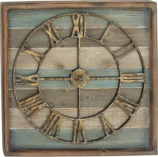 Deco 79 Metal Decorative Wall Clock Wall Clock for Home, Wall Clock for Room 30 x 2 x 30, Brown