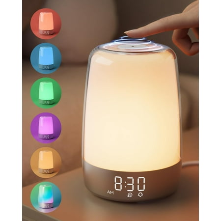 DeKang Sunrise Simulation RGB Lights Sun Lamp Alarm Clocks, Natural Sound