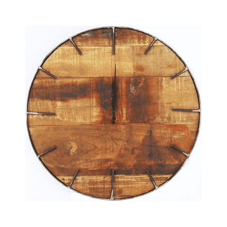 De Kulture Works Handcrafted Teak Wood Vintage Wall Clock Collectible Timekeeper 46 CMS Diameter