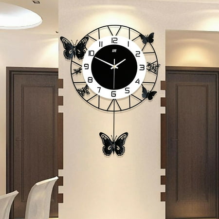 DENEST 20 Modern Butterfly Wall-mounted Clock Quartz Clock Home Living Room Decor