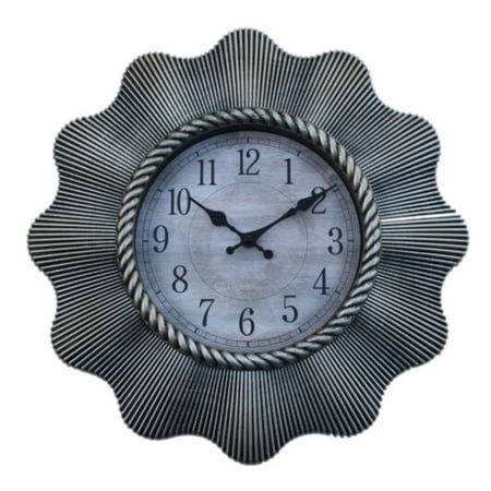 Depot Esh Spanish RopedWall Clock, Silver, 16 Inches