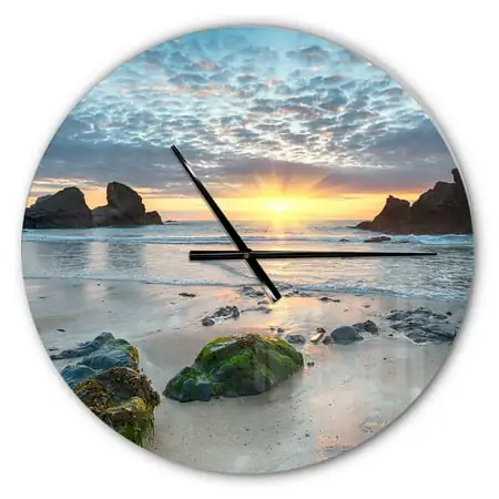 Designart 'Beautiful Porthcothan Bay ' Modern wall clock