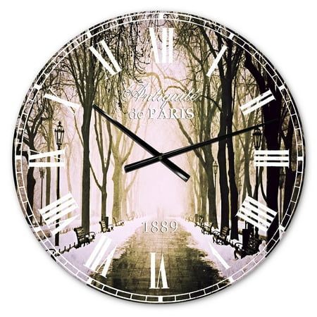 Designart 'Fog in Alley Vintage Style' French Country wall clock