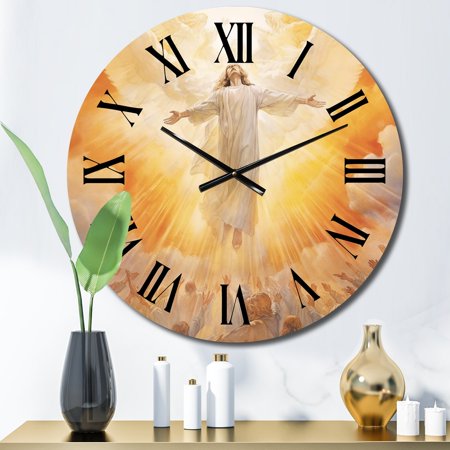 Designart Modern Devotion to Jesus II Christianism Oversized Wall Clock