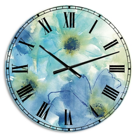 Designart Oversized Multicolor Analog Round Cabin Lodge Modern Wall Clocks, CLM30541-C23