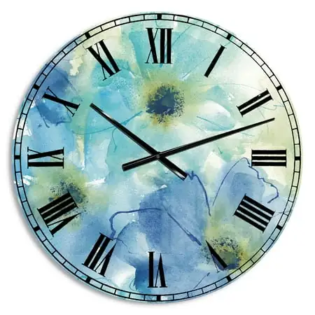 Designart Oversized Multicolor Analog Round Cabin Lodge Modern Wall Clocks, CLM30541-C23