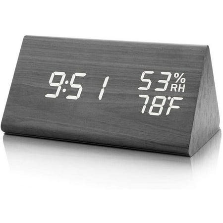 Design LED REAL WOOD Alarm Clock, Wooden Digital Alarm Clock with Battery Back Up