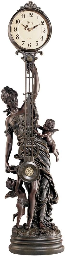 Design Toscano Grand-Scale Flora Pendulum Clock, Verdigris