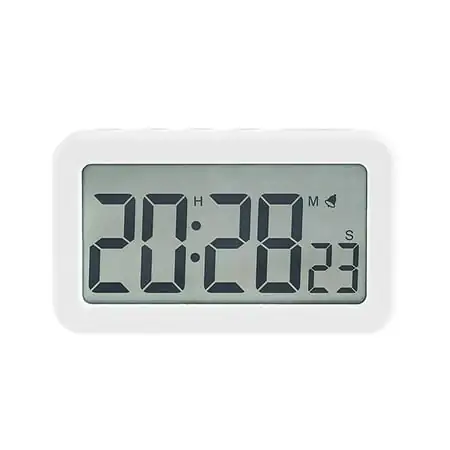 Digital Alarm Clock Battery Operated 12/24H LCD Display Desktop Clock with Snooze Mode Timer