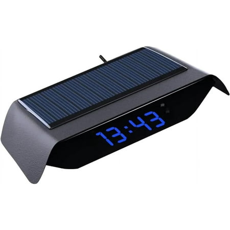 Digital Alarm Clock,Bedside Clock,Solar Powered Car Clock Noctilucence Electronic D[3229]