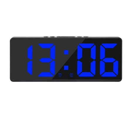 Digital Alarm Clock for Bedrooms, with Temperature, Adjustable Brightness, Voice Control