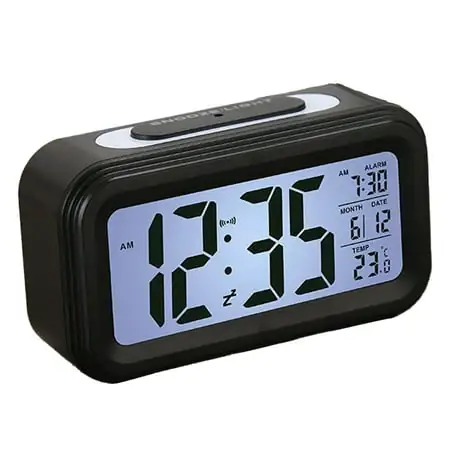 Digital Alarm Clock Radio, Alarm Clocks for Bedrooms, Dual Alarm Clock Radios for Bedroom, Easy Snooze and Large LED Display - black