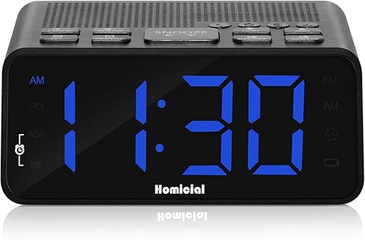 Digital Alarm Clock Radio with AM/FM Radio, Multi-Colors 1.4” LED Digits, Preset, Sleep Timer and Clear Display with Dimmer for Bedroom Bedside, Battery/Plug-in Powered