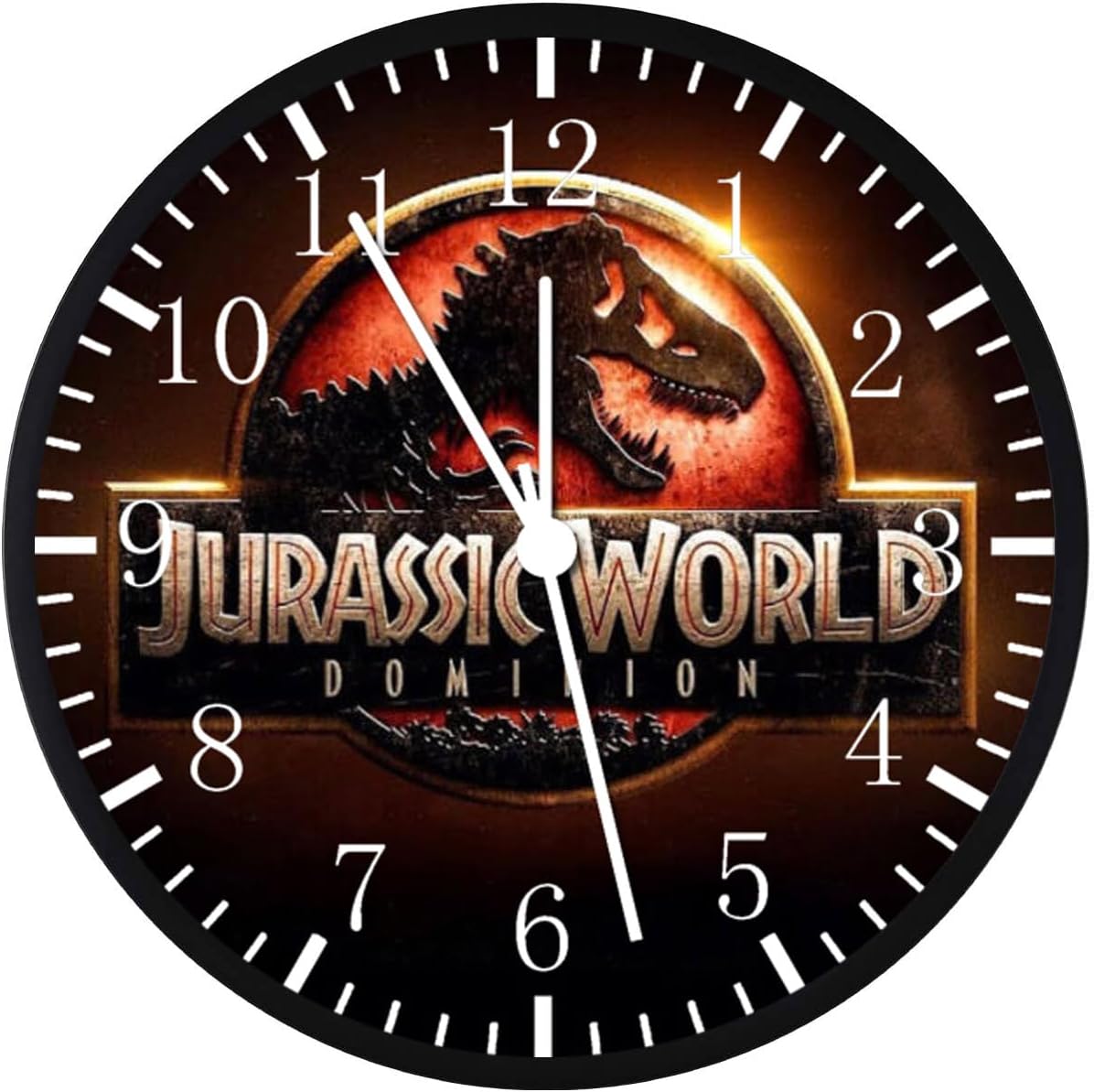 Dinosaur Wall Clock Large 12 Clear Glass Face Silent Non-Ticking Nice for Gift or Décor G188