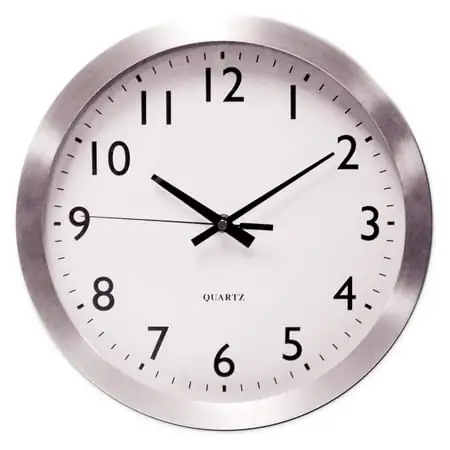 Ditangy UNV10425 12 in. Overall Diameter Brushed Aluminum Wall Clock - Silver Case