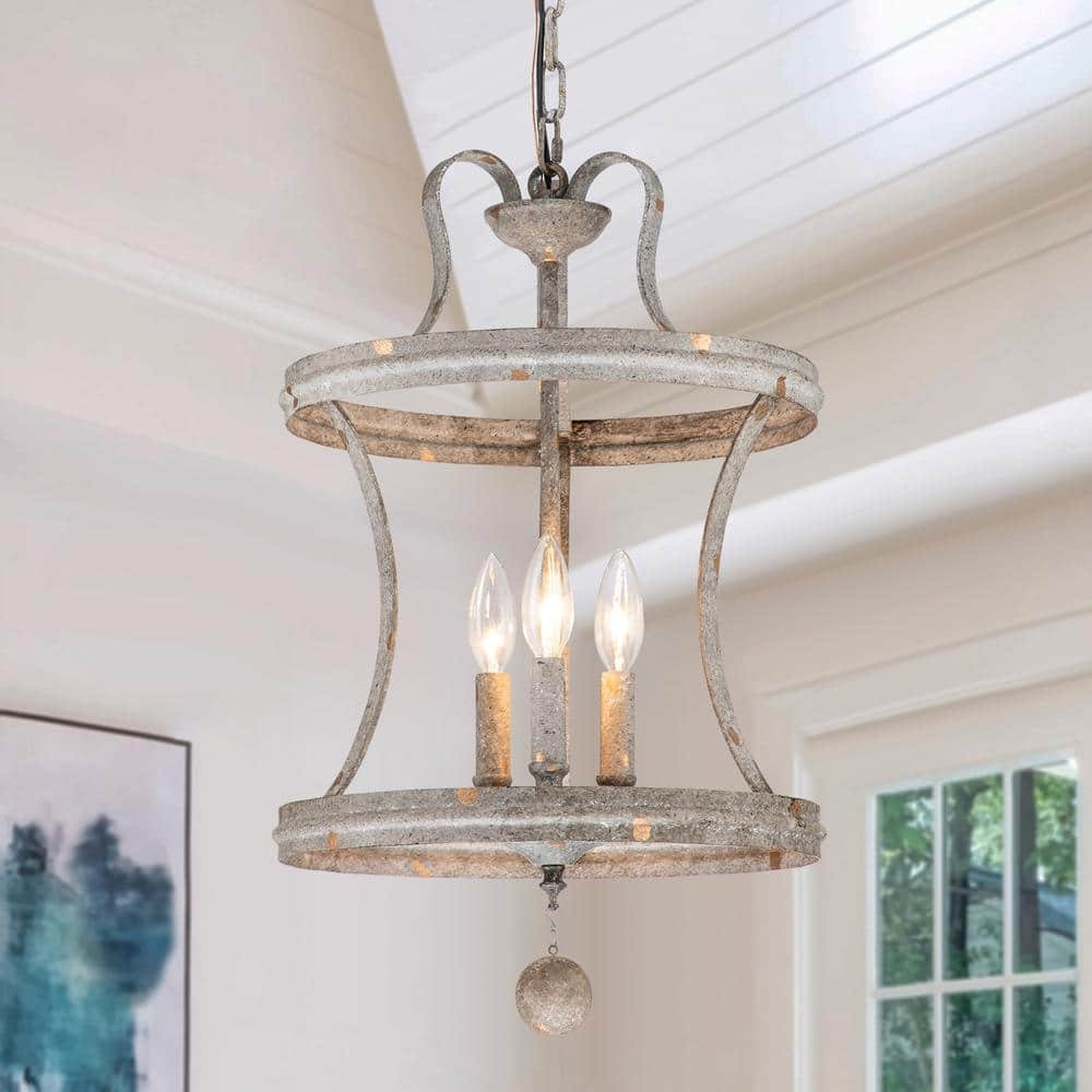 Dorsey 3-Light French Antique Drum Chandelier
