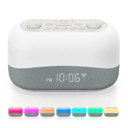 Dreamegg Sound Machine With Sunrise Alarm Clock White Noise Sound Machine With Night Light, Snooze for Sleep Baby Adults Bedrooms