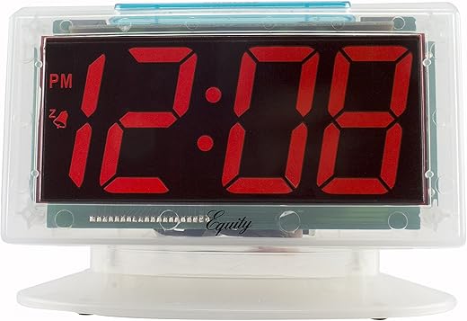 Equity 30040 Jumbo Clear 1.8 in. Red LED Electric Alarm Clock