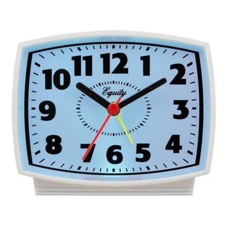 Equity by La Crosse 33100 White Corded Electric Analog Alarm Clock